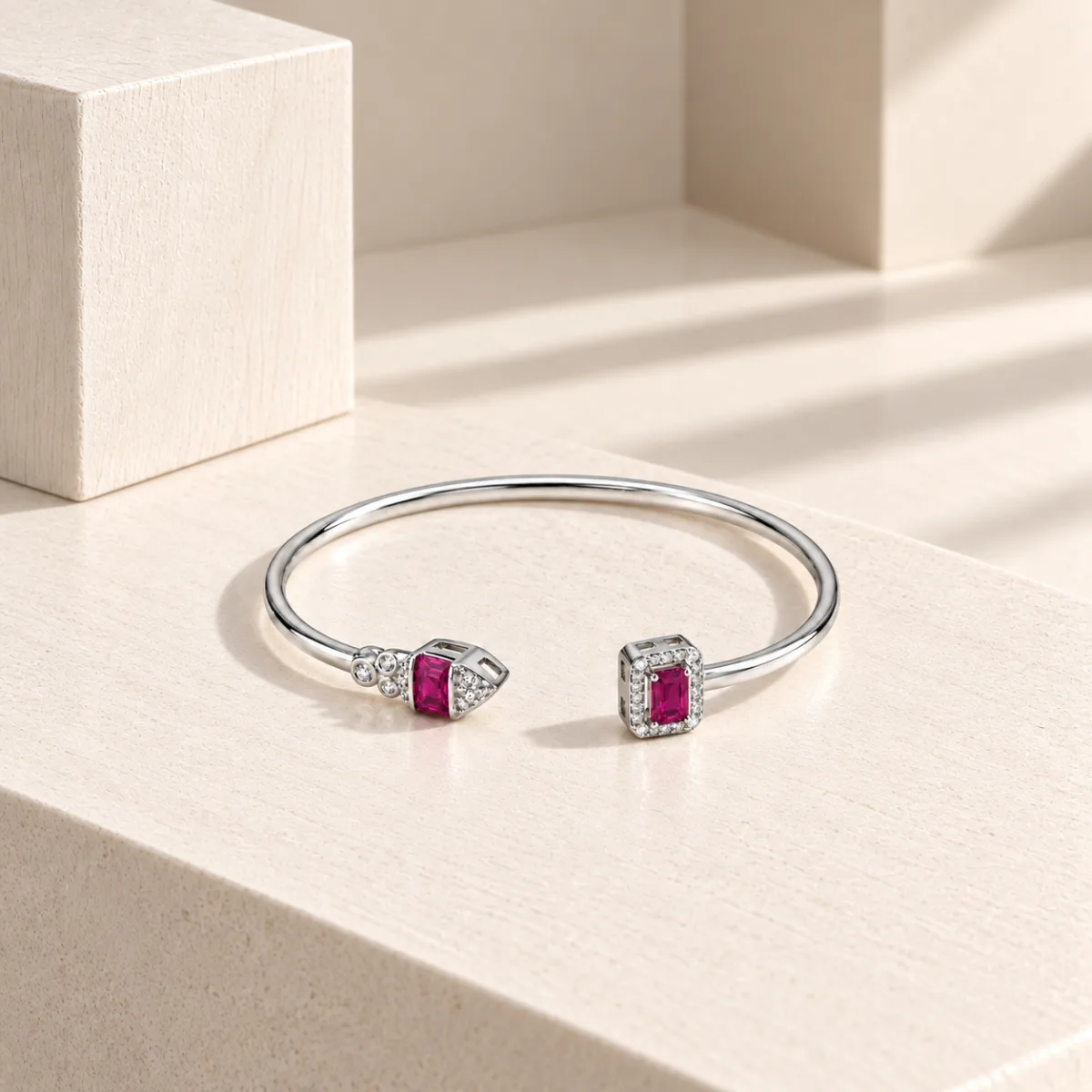 Ruby Glow Open Cuff - Image 3 - Parin Jewellers