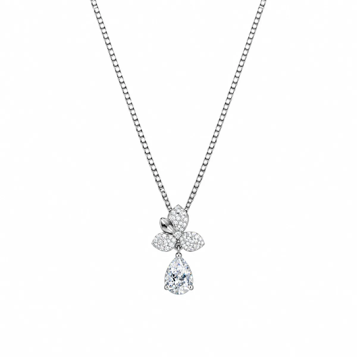 Floral Drop Necklace... - Silver jewellery by Parin Jewellers